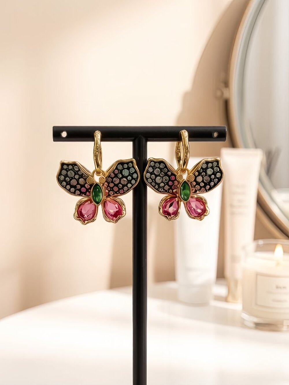 Swarovski Idyllia butterfly necklace pendant sweater chain multi-color accessori